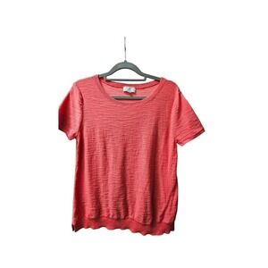 LOFT Outlet Coral Textured Knit Short Sleeve Top Women's Size S